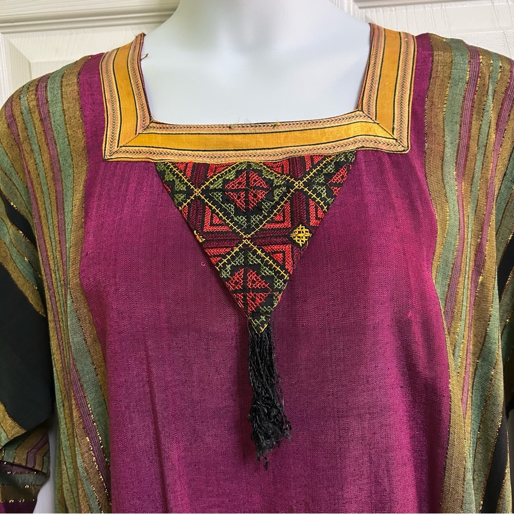 Dress Multi Color Long Sleeve Custom Made Party Holidays Celebration Sz Large - Picture 2 of 11